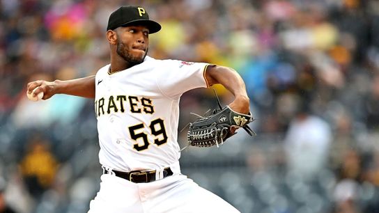 Freeze Frame: Contreras' curve throws him a curve taken at PNC Park (Pirates)